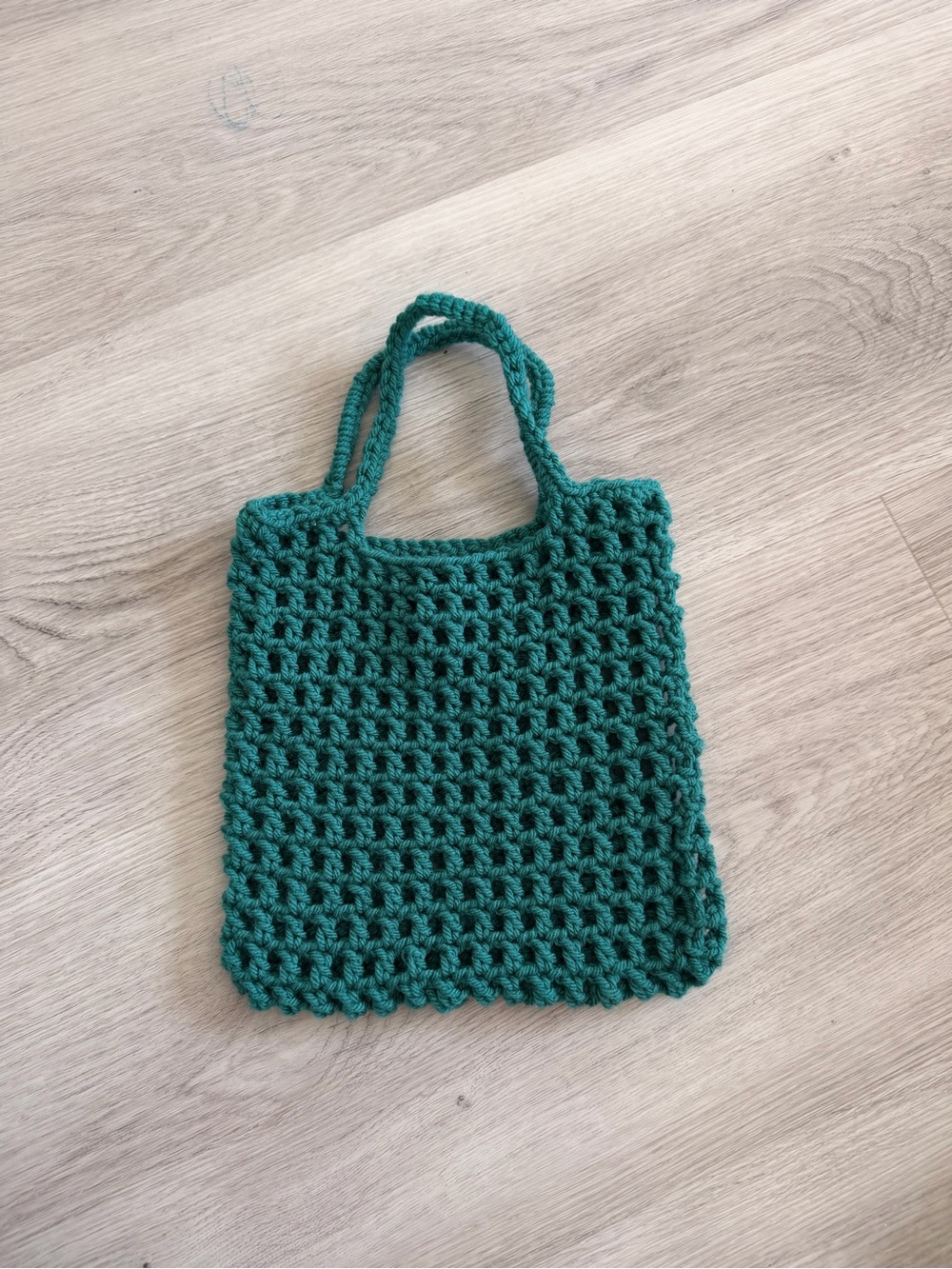 Handmade Emerald Green Crochet Mini Tote Bag